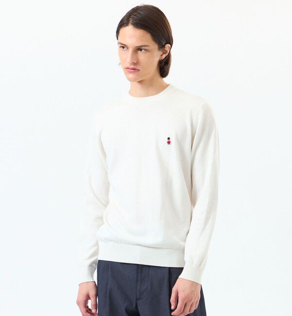 MACKINTOSH PHILOSOPHY「バッキンガムベア 綿ウール天竺 クルーネックプルオーバーニット」|ニット・セーター|オフホワイト