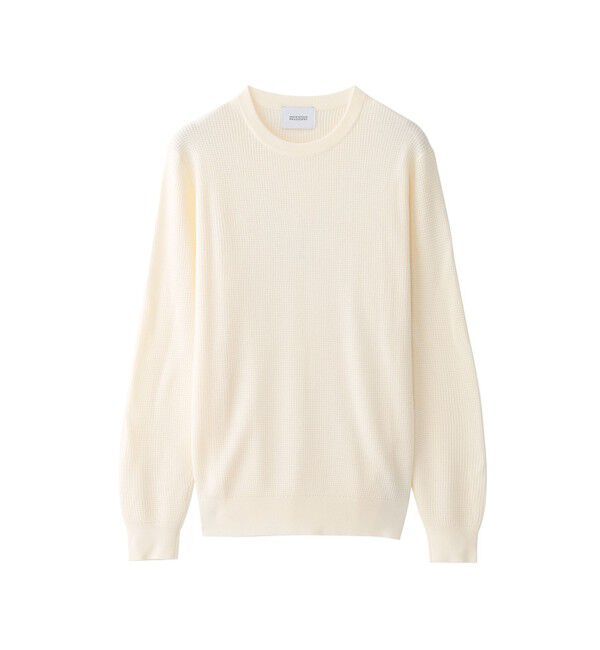 MACKINTOSH PHILOSOPHY「【WEB&一部店舗限定】ミニワッフル クルーネックプルオーバー」|ニット・セーター|オフホワイト