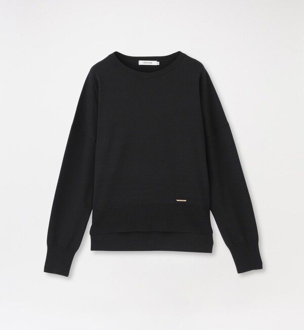  「ドロップショルダープルオーバー」|ニット・セーター|ブラック