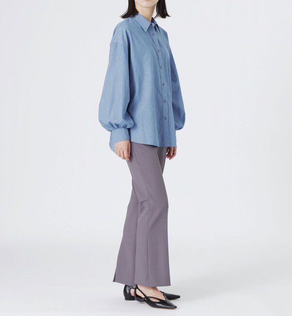  「デニムバックギャザーブラウス」|シャツ・ブラウス|