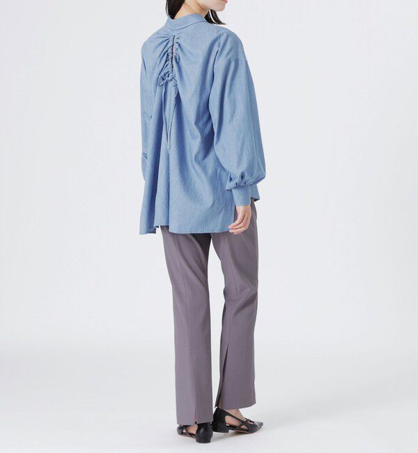  「デニムバックギャザーブラウス」|シャツ・ブラウス|