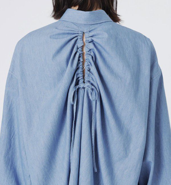  「デニムバックギャザーブラウス」|シャツ・ブラウス|
