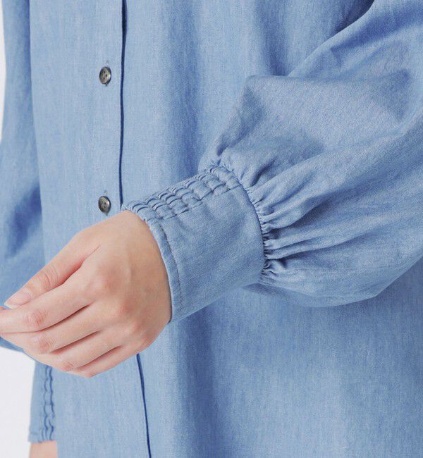  「デニムバックギャザーブラウス」|シャツ・ブラウス|