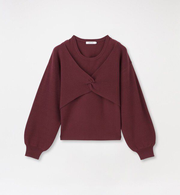  「ニットレイヤードトップス」|ニット・セーター|パープル