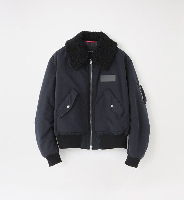  「ボアカラーフライトブルゾン」|ブルゾン・スタジャン|ブルー