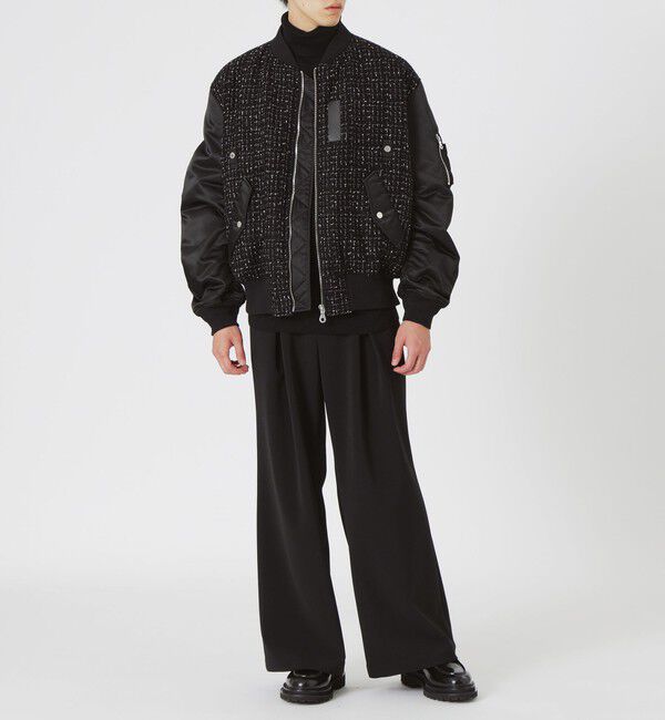  「モノトーンツイードコンビMA-1」|ブルゾン・スタジャン|