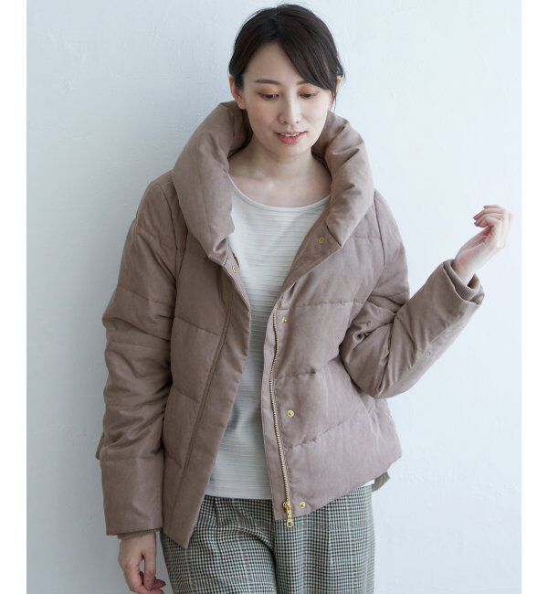 ikka「洗えるダウン細コールジャケット」|その他|ローズピンク