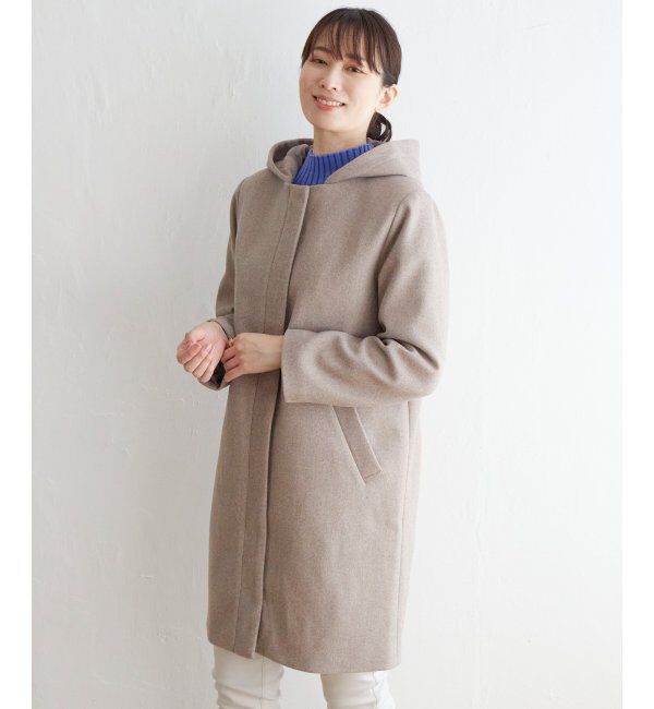 IKKA LOUNGE「ウールライクフード取り外しコート」|その他|