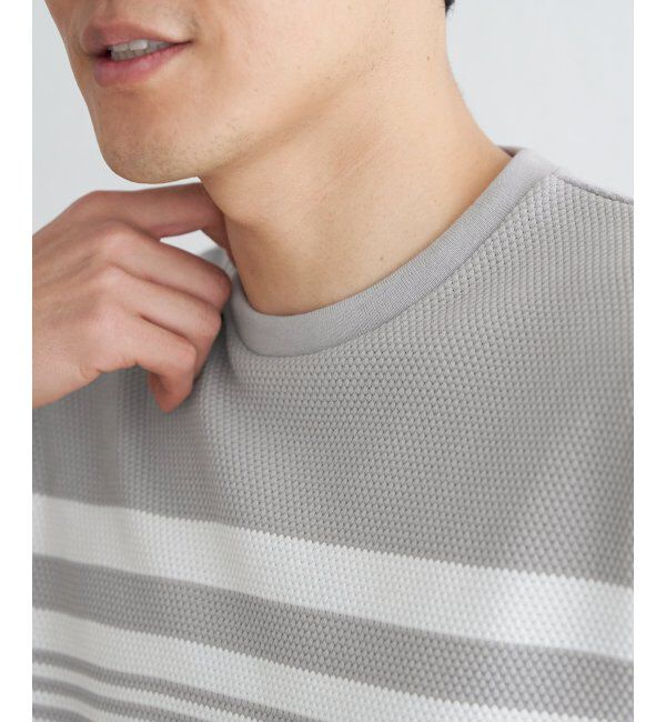 ikka「パイナップルパネルボーダーTシャツ」|Tシャツ・カットソー|