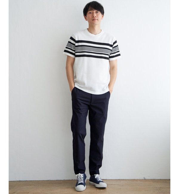 ikka「パイナップルパネルボーダーTシャツ」|Tシャツ・カットソー|