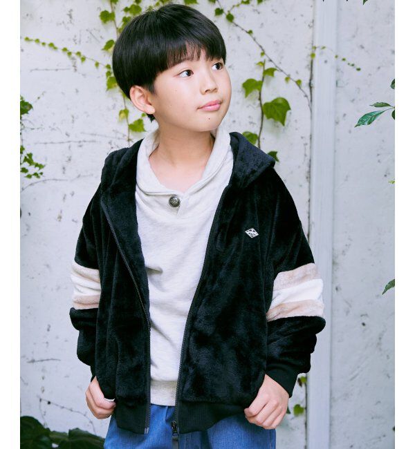 ikka kids「ファーフリース袖切り替えパーカー（110~160cm）」|その他|