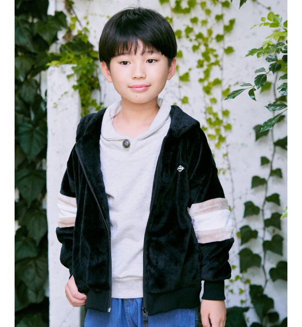 ikka kids「ファーフリース袖切り替えパーカー（110~160cm）」|その他|