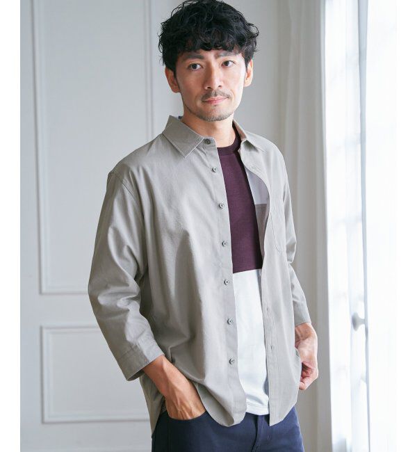 ikka「7.5分袖ドライタッチシャツ」|シャツ・ブラウス|