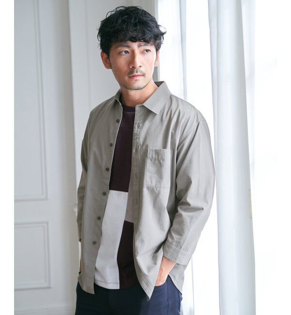 ikka「7.5分袖ドライタッチシャツ」|シャツ・ブラウス|