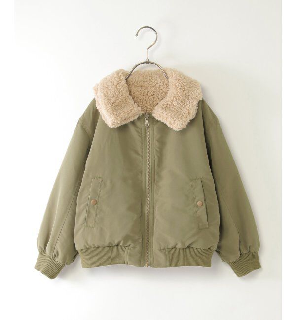 ikka kids「リバーシブルボアブルゾン」|その他|オリーブ