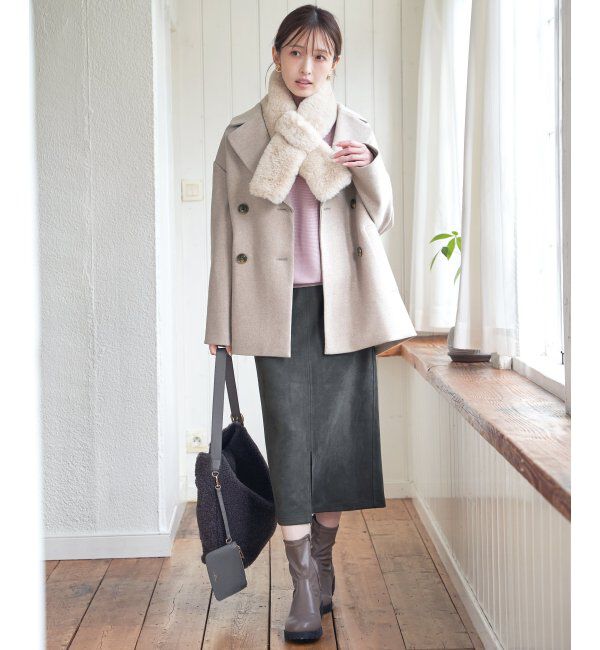 ikka「ウールライクストレッチテーラーコート」|その他|