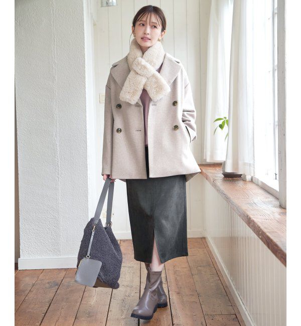 ikka「ウールライクストレッチテーラーコート」|その他|