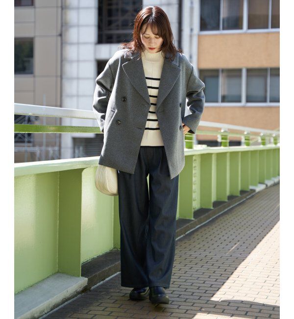 ikka「ウールライクストレッチテーラーコート」|その他|