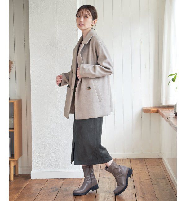 ikka「ウールライクストレッチテーラーコート」|その他|