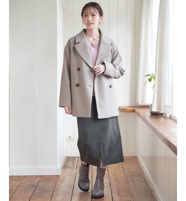 ikka「ウールライクストレッチテーラーコート」|その他|