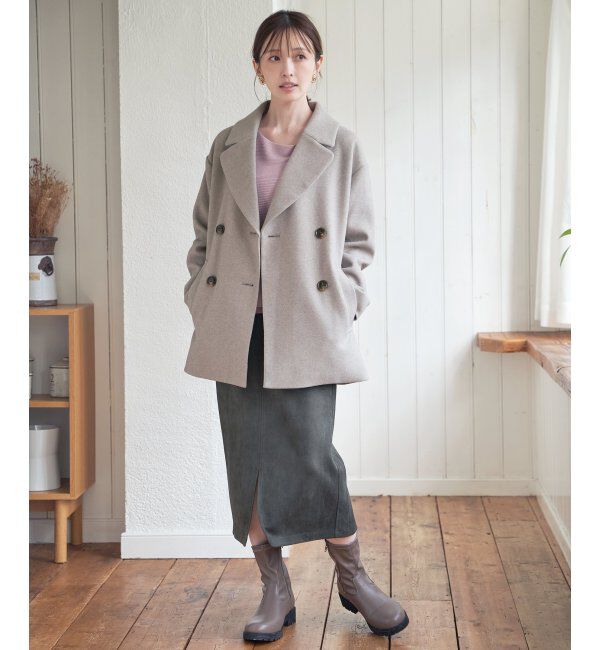 ikka「ウールライクストレッチテーラーコート」|その他|