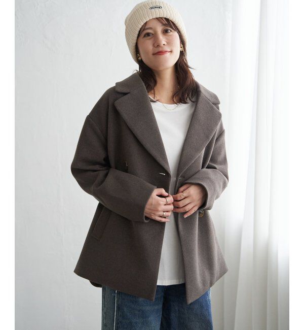 ikka「ウールライクストレッチテーラーコート」|その他|ブラウン