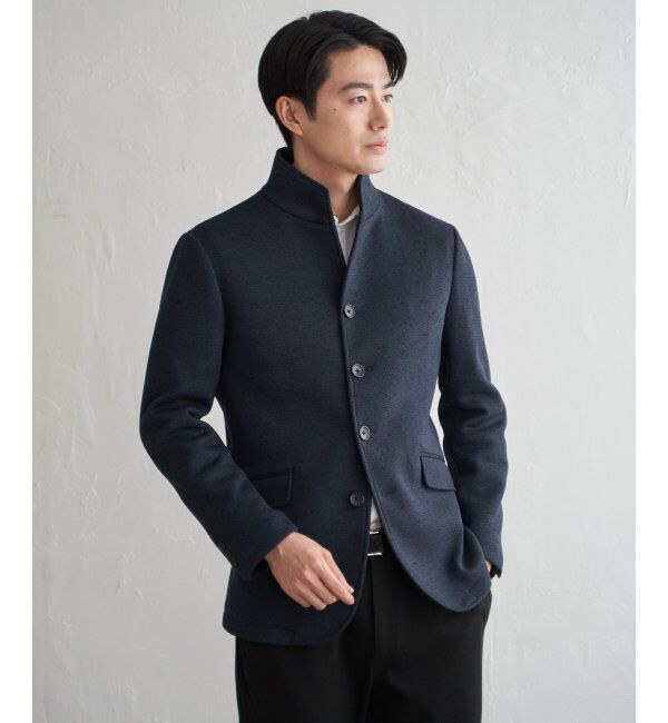 IKKA LOUNGE「ウールライクニットスタンドジャケット」|その他|ネイビーブルー