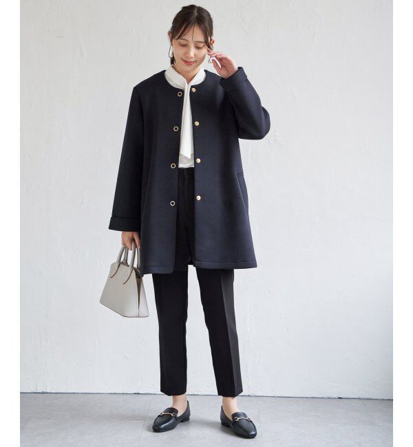 IKKA LOUNGE「ダンボールニットノーカラーコート」|その他|