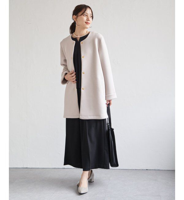 IKKA LOUNGE「ダンボールニットノーカラーコート」|その他|