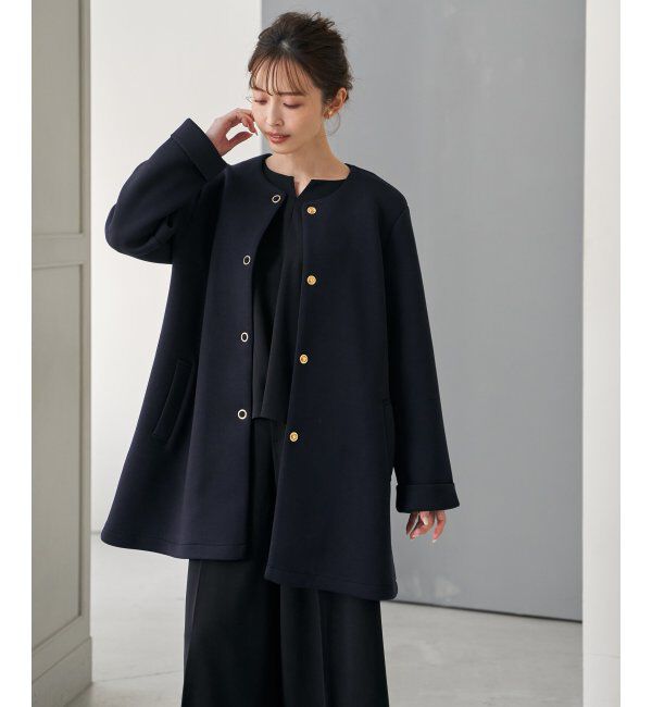 IKKA LOUNGE「ダンボールニットノーカラーコート」|その他|