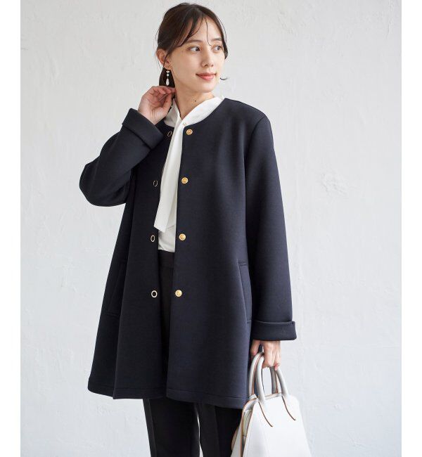 IKKA LOUNGE「ダンボールニットノーカラーコート」|その他|