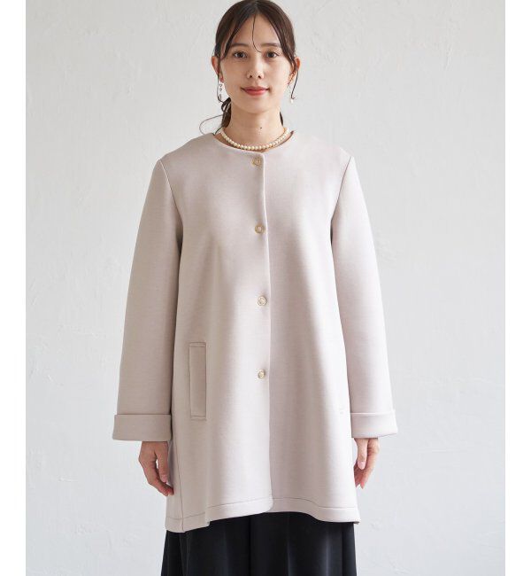 IKKA LOUNGE「ダンボールニットノーカラーコート」|その他|