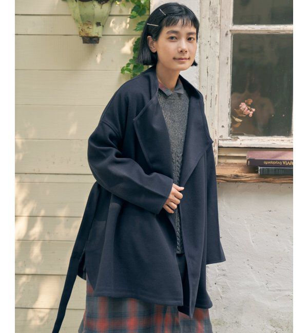 Lbc with Life「ジャージメルトントッパーコート」|その他|ネイビーブルー