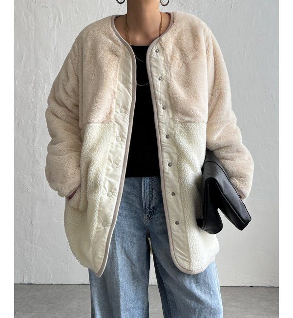 Lbc with Life「リバーシブルファーキルトコート」|その他|オフホワイト