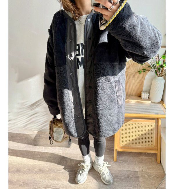 Lbc with Life「リバーシブルファーキルトコート」|その他|チャコール