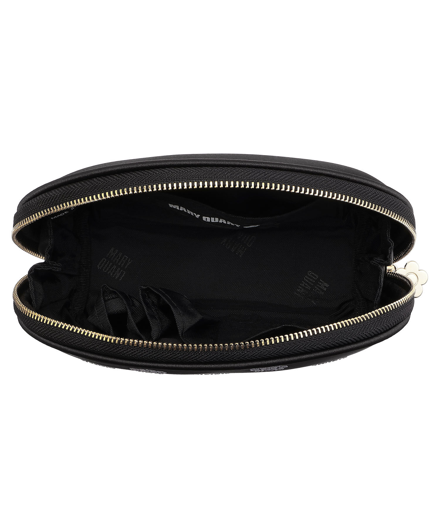 MARY QUANT「ビジューデイジーホットフィックス ラウンドポーチL」|ポーチ|