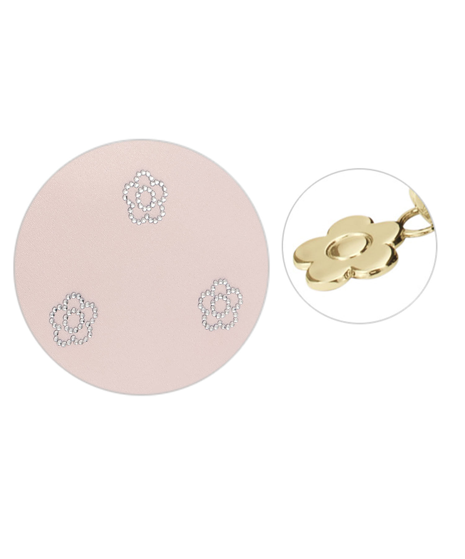 MARY QUANT「ビジューデイジーホットフィックス ラウンドポーチL」|ポーチ|