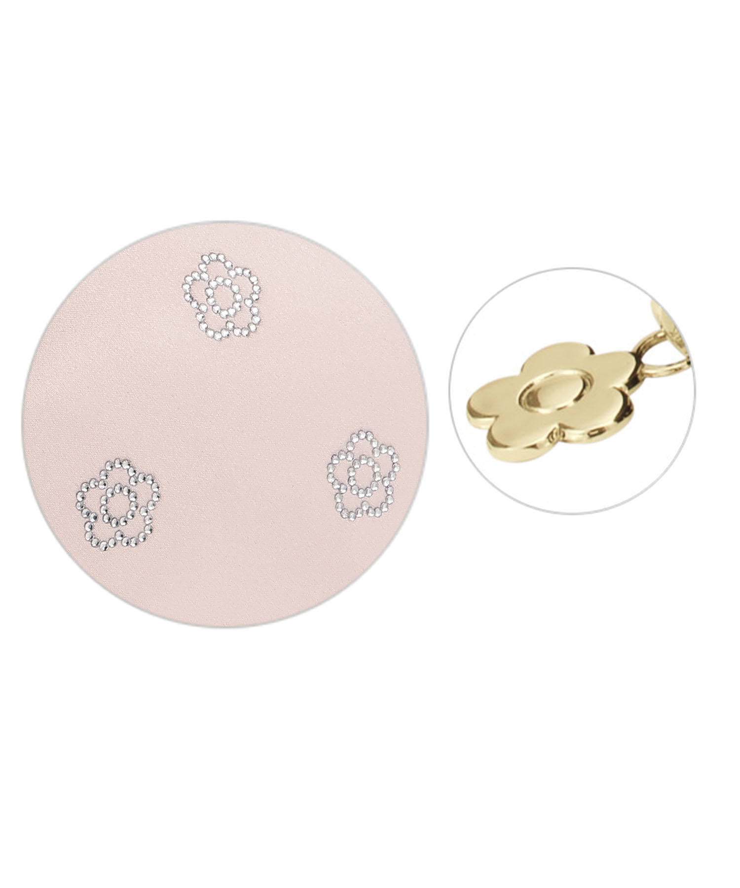 MARY QUANT「ビジューデイジーホットフィックス 舟型ティッシュケース」|ポーチ|