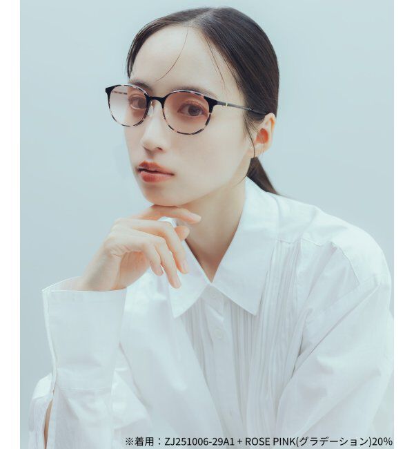  「MAQuillAGE(マキアージュ) コラボ｜ 血色感 メガネ | 中顔面短縮みえ メイク 大人可愛い レンズ交換券付」|メガネ|