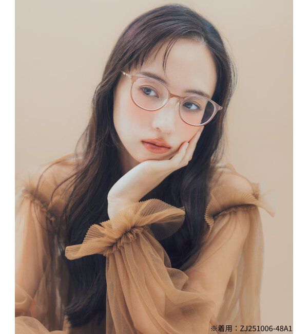  「MAQuillAGE(マキアージュ) コラボ｜ 血色感 メガネ | 中顔面短縮みえ メイク 大人可愛い レンズ交換券付」|メガネ|濃ブラウン1