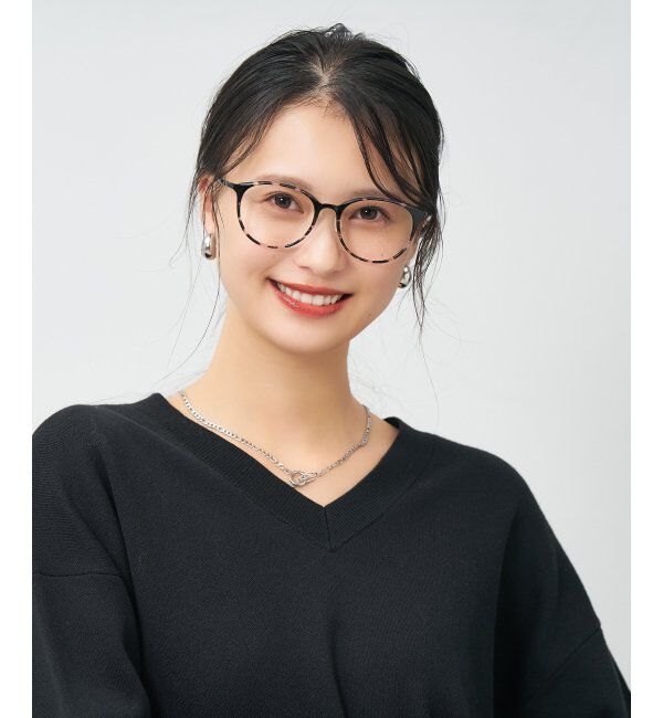  「MAQuillAGE(マキアージュ) コラボ｜ 血色感 メガネ | 中顔面短縮みえ メイク 大人可愛い レンズ交換券付」|メガネ|