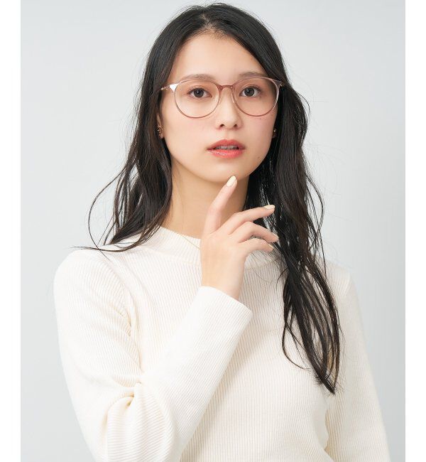  「MAQuillAGE(マキアージュ) コラボ｜ 血色感 メガネ | 中顔面短縮みえ メイク 大人可愛い レンズ交換券付」|メガネ|