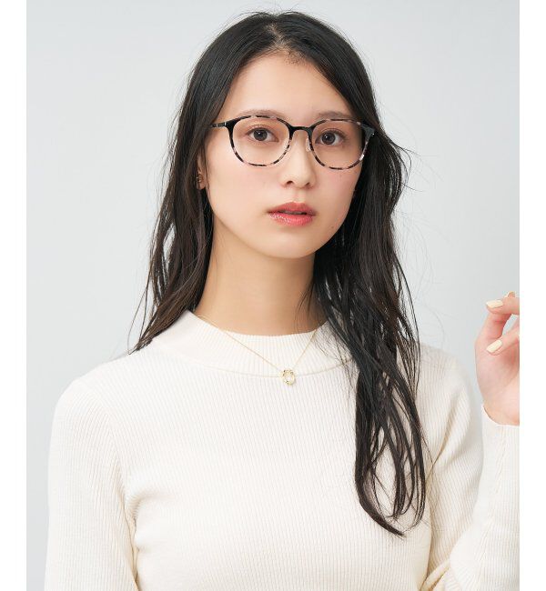  「MAQuillAGE(マキアージュ) コラボ｜ 血色感 メガネ | 中顔面短縮みえ メイク 大人可愛い レンズ交換券付」|メガネ|