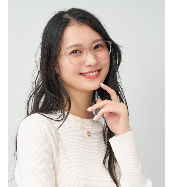  「MAQuillAGE(マキアージュ) コラボ｜ 血色感 メガネ | 中顔面短縮みえ メイク 大人可愛い レンズ交換券付」|メガネ|