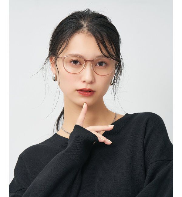  「MAQuillAGE(マキアージュ) コラボ｜ 血色感 メガネ | 中顔面短縮みえ メイク 大人可愛い レンズ交換券付」|メガネ|