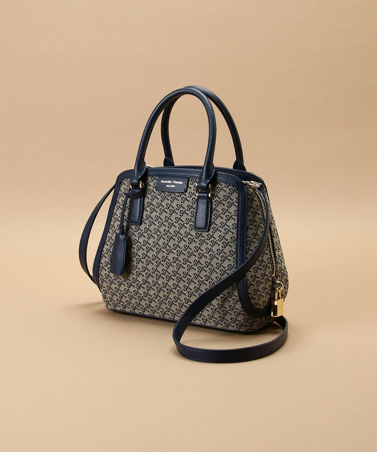 Samantha Thavasa「ST Jacquard トラペズミニヨン ボストンバッグ」|ハンドバッグ|