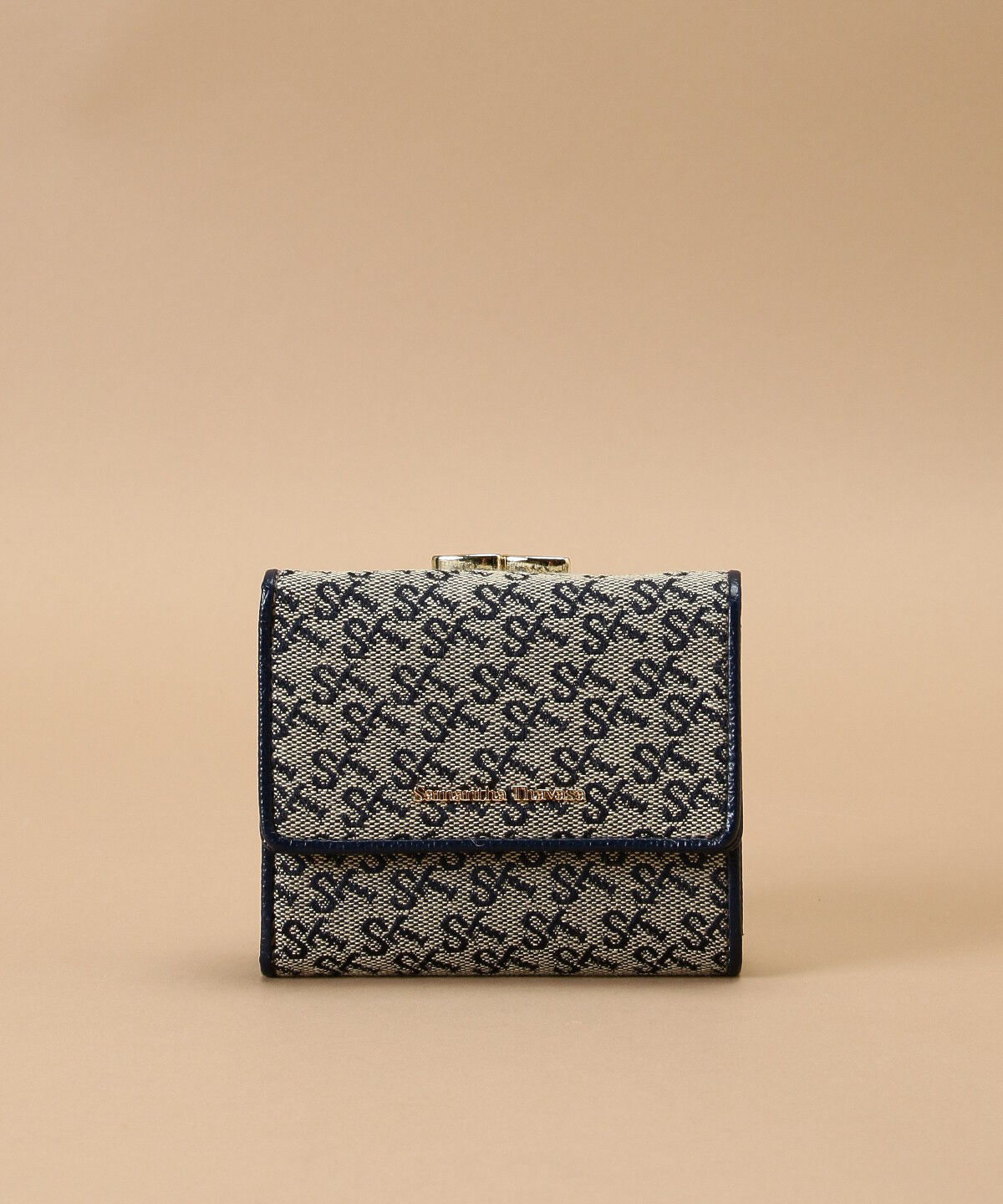 Samantha Thavasa「ST Jacquard 三つ折り口金財布」|財布|ネイビー
