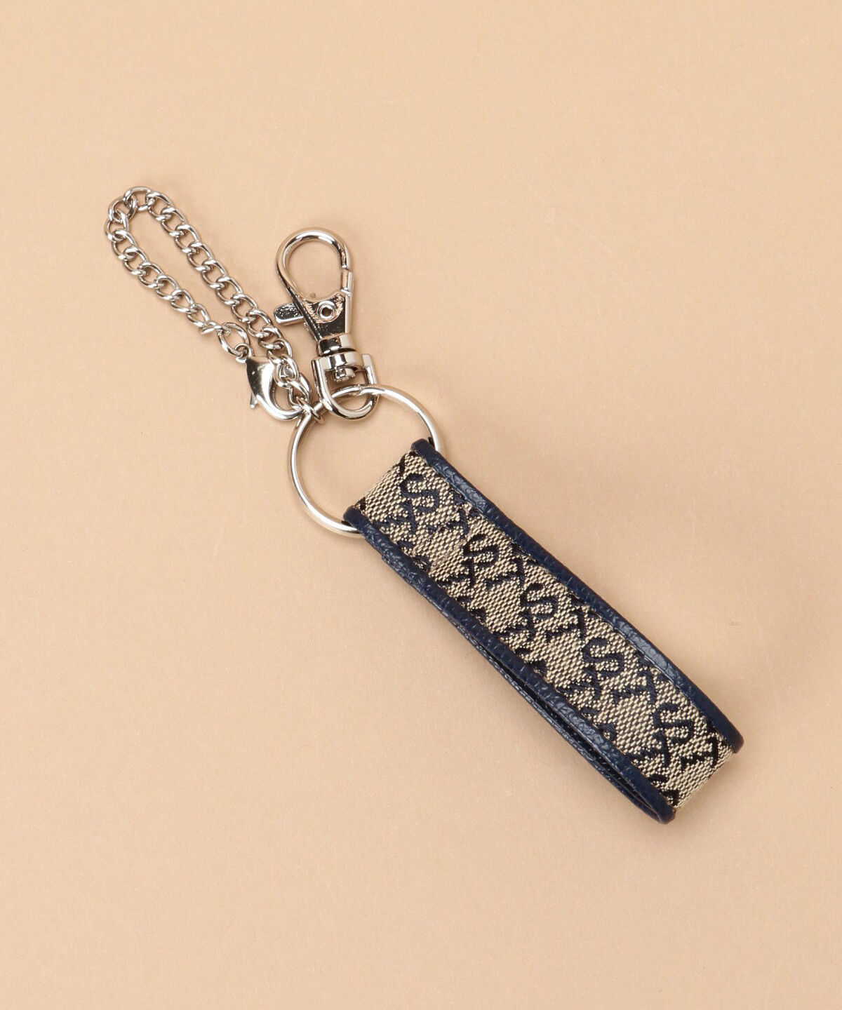 Samantha Thavasa「ST Jacquard キーリング」|チャーム・キーホルダー|ネイビー