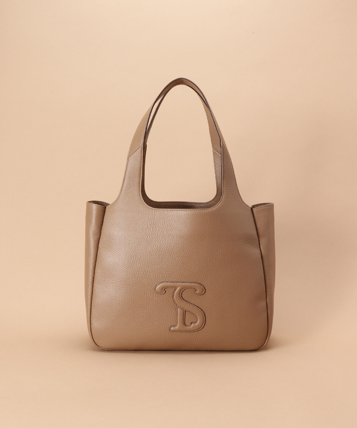 Samantha Thavasa「イタリアンシュリンクレザーバッグ 大サイズ」|ハンドバッグ|グレージュ