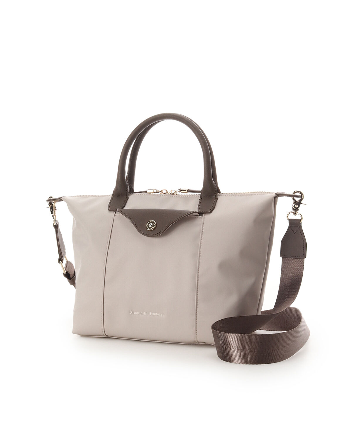 Samantha Thavasa「ナイロン&times;スプリットレザー カジュアルハンドバッグ」|ハンドバッグ|